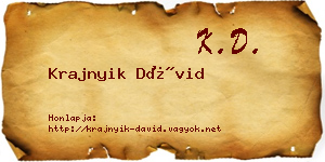 Krajnyik Dávid névjegykártya