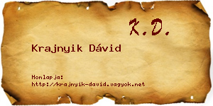 Krajnyik Dávid névjegykártya
